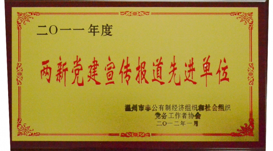 2011年兩新黨建宣傳報道先進單位